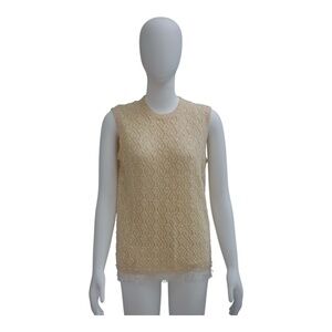 Vintage Cyn Les Beaded Wool Beaded Top SZ 38